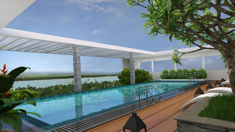 Swimming pool in modern house